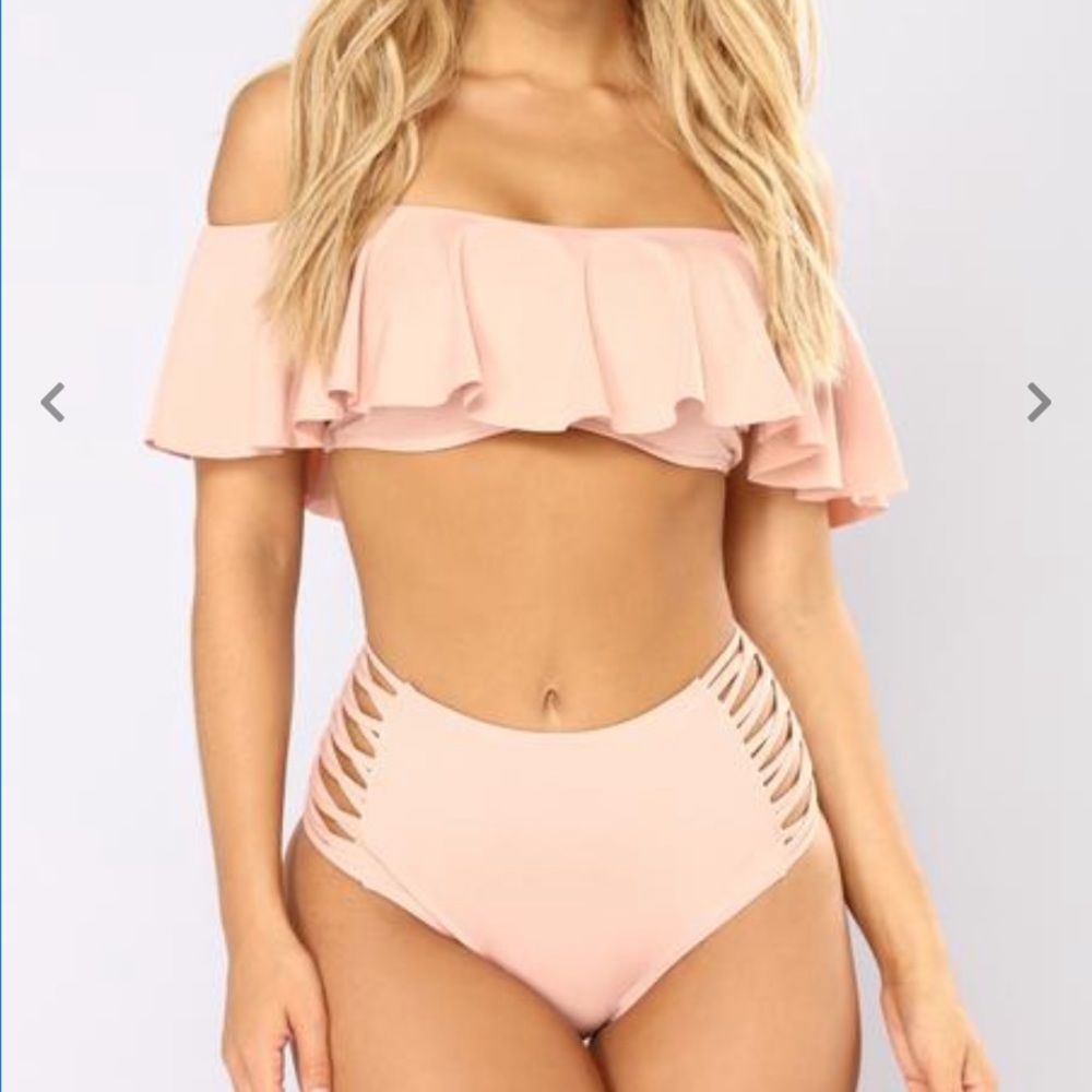 Fashion Nova Baby Pink Teo Piece Swimsuit